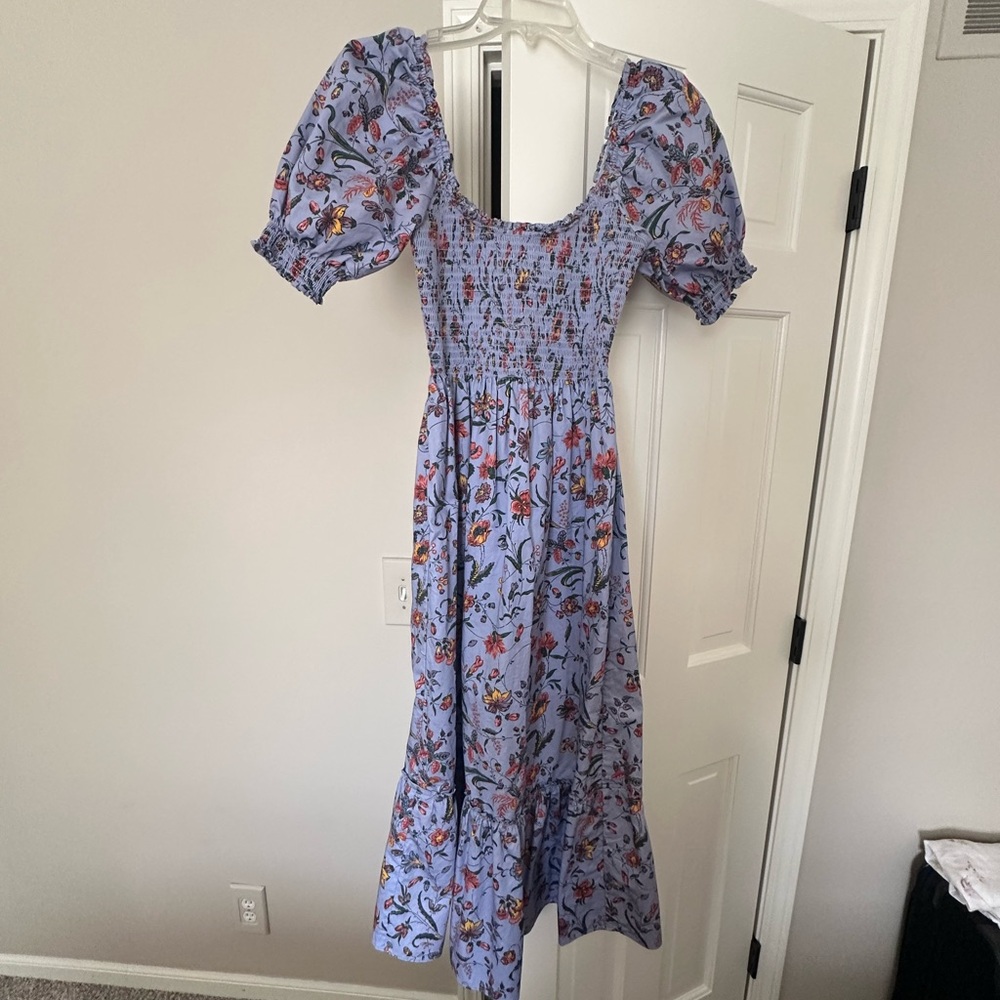 Hill House Blue Floral Midi Dress